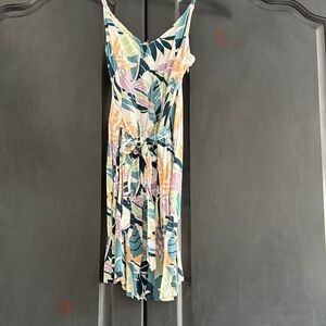 Roxy Multicolor Leaf Print Mini Dress